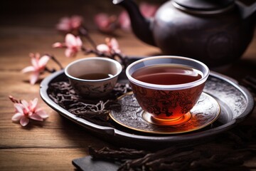 Sticker - Bowl with pu-erh tea.