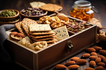 Canvas Print - A box of cookies and nuts.