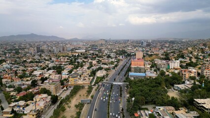 Wall Mural - Aerial view of Kabul city Afghanistan