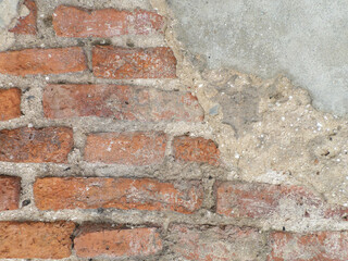 cracked cement brick block surface as background for design