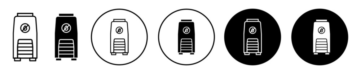 Poster - dehumidifier icon. Excess moisture remover household equipment symbol. Anti air humidity dryer machine vector. 
