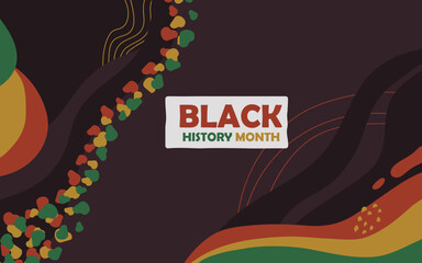 Hand drawn flat black history month vector illustration