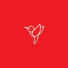 Vector Bird Icon White Icon On Red Background