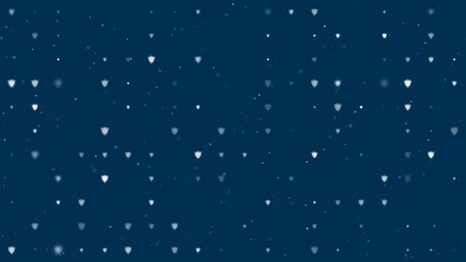 Poster - Template animation of evenly spaced shield symbols of different sizes and opacity. Animation of transparency and size. Seamless looped 4k animation on dark blue background with stars