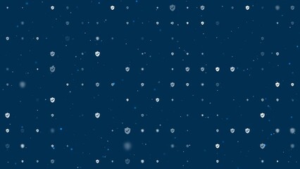 Poster - Template animation of evenly spaced protection mark symbols of different sizes and opacity. Animation of transparency and size. Seamless looped 4k animation on dark blue background with stars