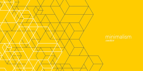 Background from cubes and lines. Linear geometric drawing.Abstraction,Vector illustration.