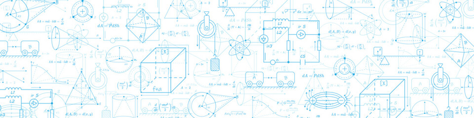 Wall Mural - school background in physics and mathematics .formulas and drawings. scientific research. vector , i