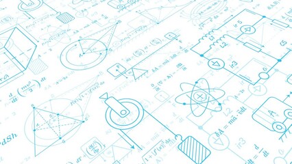 Wall Mural - school background .formulas and drawings. scientific research.physics and mathematics .