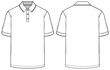 Men's polo collar T Shirt flat sketch fashion illustration drawing template mock up with front and back view.