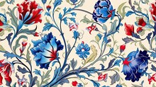 Vintage Floral Art Design For Digital Textile Print, Turkish Fashion As Floor Tiles And Carpet Pattern, Ornamental Design For Unique Wall Covering, Wrapping Paper For Interior Decoration.