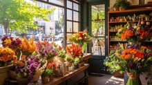 Boutique Florist Selling Flowers, Gifts, And Home Plants, With A Delivery Service And Attractive Display.