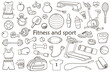 Doodle fitness and sport design elements.
