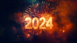 © julijadmi - 2024 Happy New Year concept background with firework.