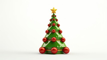 3d rendered christmas tree isolated on white background