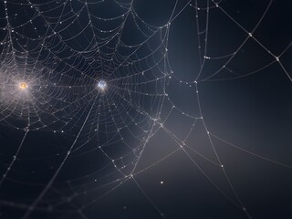 spider web with dew drops