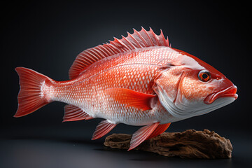 Wall Mural - Northern Red Snapper fish Lutjanus campechanusfish isolated on a white background