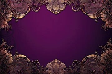 Poster - Majestic Indian wedding card scenery, royal purple theme, regal ornaments.