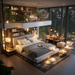 © David Brown - Modern home interior - bedroom, ai generated