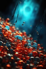 A bunch of colorful bubbles floating in the air, AI