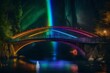 The rainbow-colored bridge leads to a mythical land of happiness and wonder - AI Generative