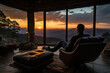 © Sebastian - A person captures the stunning sunset view from a co-owned mountain retreat, underscoring the unique experiences facilitated by fractional ownership. Generative Ai.
