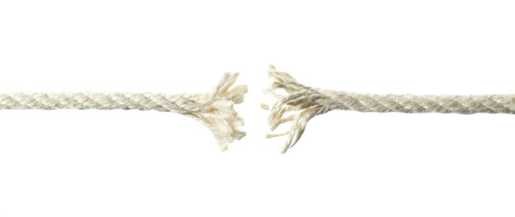 Wall Mural - Torn hemp rope isolated on white. Natural material