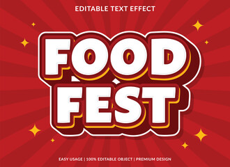 Poster - food fest text effect template design with 3d style use for business brand and logo