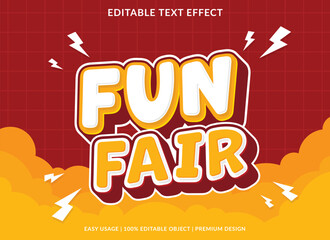 Aufkleber - fun fair text effect template design with 3d style use for business brand and logo