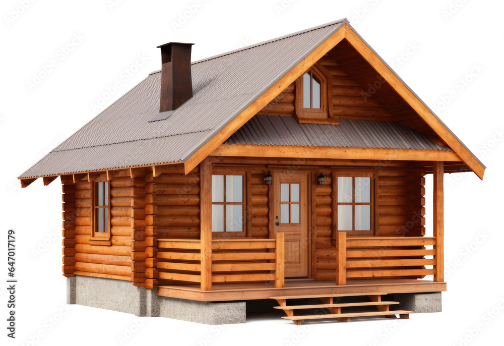 Cabin House Isolated on Transparent Background Stock Illustration ...