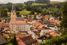 View Of Rozmberk Nad Vltavou Village, Czech Republic