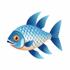 Majestic angelfish swimming in coral reef illustration