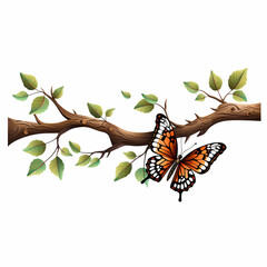 Sticker - Butterfly on White Background Pure Grace