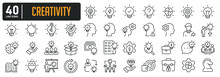 Creativity Line Icons. Editable Stroke. For Website Marketing Design, Logo, App, Template, Ui, Etc. Vector Illustration.
