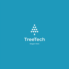 Wall Mural - tree electrical circuit digital logo design modern concept