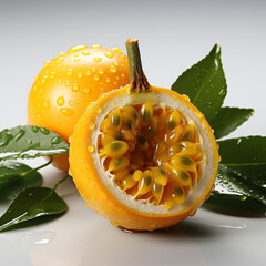 Poster - Fresh ripe passion fruit is yellow