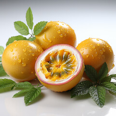 Poster - Fresh ripe passion fruit is yellow