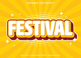 Aufkleber - festival text effect template design with 3d style use for business brand and logo