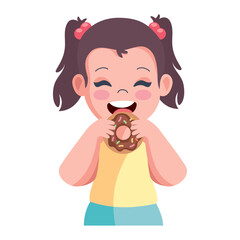 Poster - kid eating sweet donut