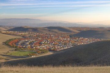 Wall Mural - San Ramon Valley and the distant Diablo range in Autumn, Northern California