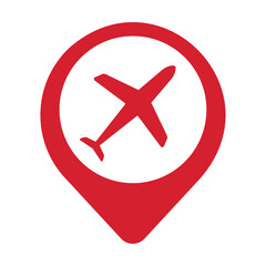 Poster - pin icon location airport tag