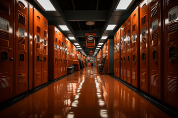 locker room at a professional sports arena, generative ai