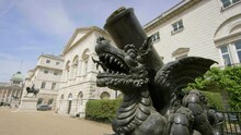 Dragon Statue Outside Household Cavalry Museum Of London