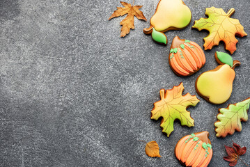 Wall Mural - Multicolored autumn homemade cookies