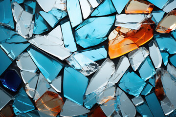 Wall Mural - A bunch of broken glass pieces 