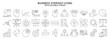 © I D-Vect ID - Business strategy icons. Set icon about business strategy. Business strategy line icons. Vector illustration. Editable stroke.