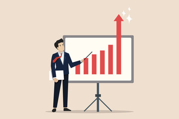 Wall Mural - project briefing, short document presentation, business strategy details, businessman presenting hig