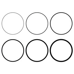 Concentric circle. thin circle to thick circle. Circular line Radius. vector illustration