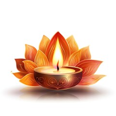 Happy Diwali. graphic of Diya lantern. Indian festival of lights.