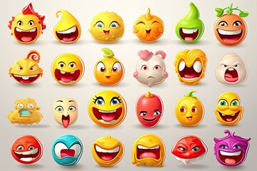 Emoji 3d icon set. Emoticon smile collection. happy, angry, thinks, kiss, explosion, tongue etc. Isolated icons, objects on a transparent background