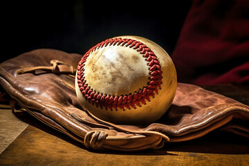 Photo of a baseball resting on a leather glove, capturing the essence of America's favorite pastime